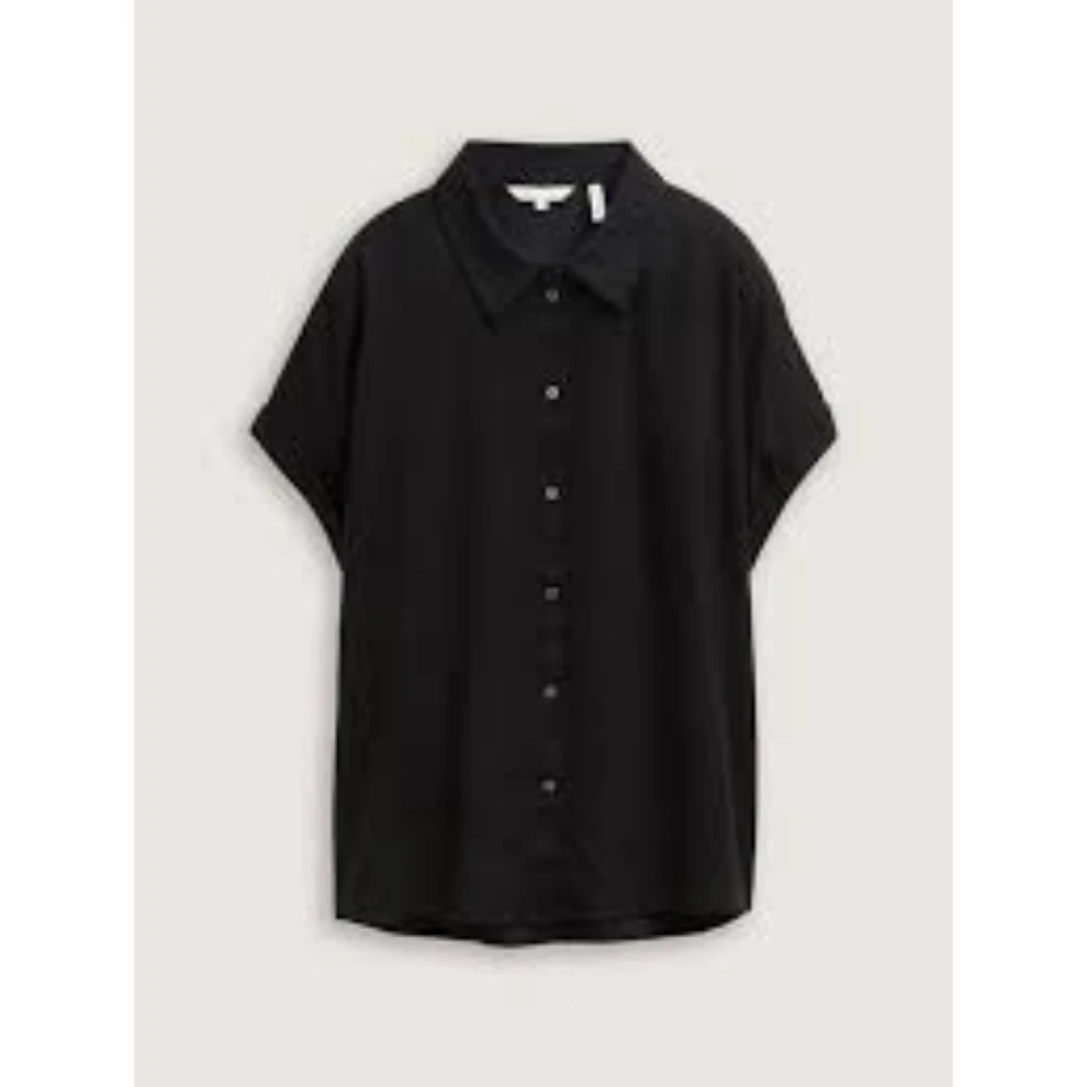TOM TAILOR 1046207 Γυναικείο Πουκάμισο Blouse Shortsleeve With Linen Tom Tailor.