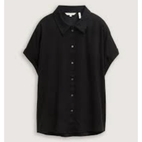 TOM TAILOR 1046207 Γυναικείο Πουκάμισο Blouse Shortsleeve With Linen Tom Tailor.