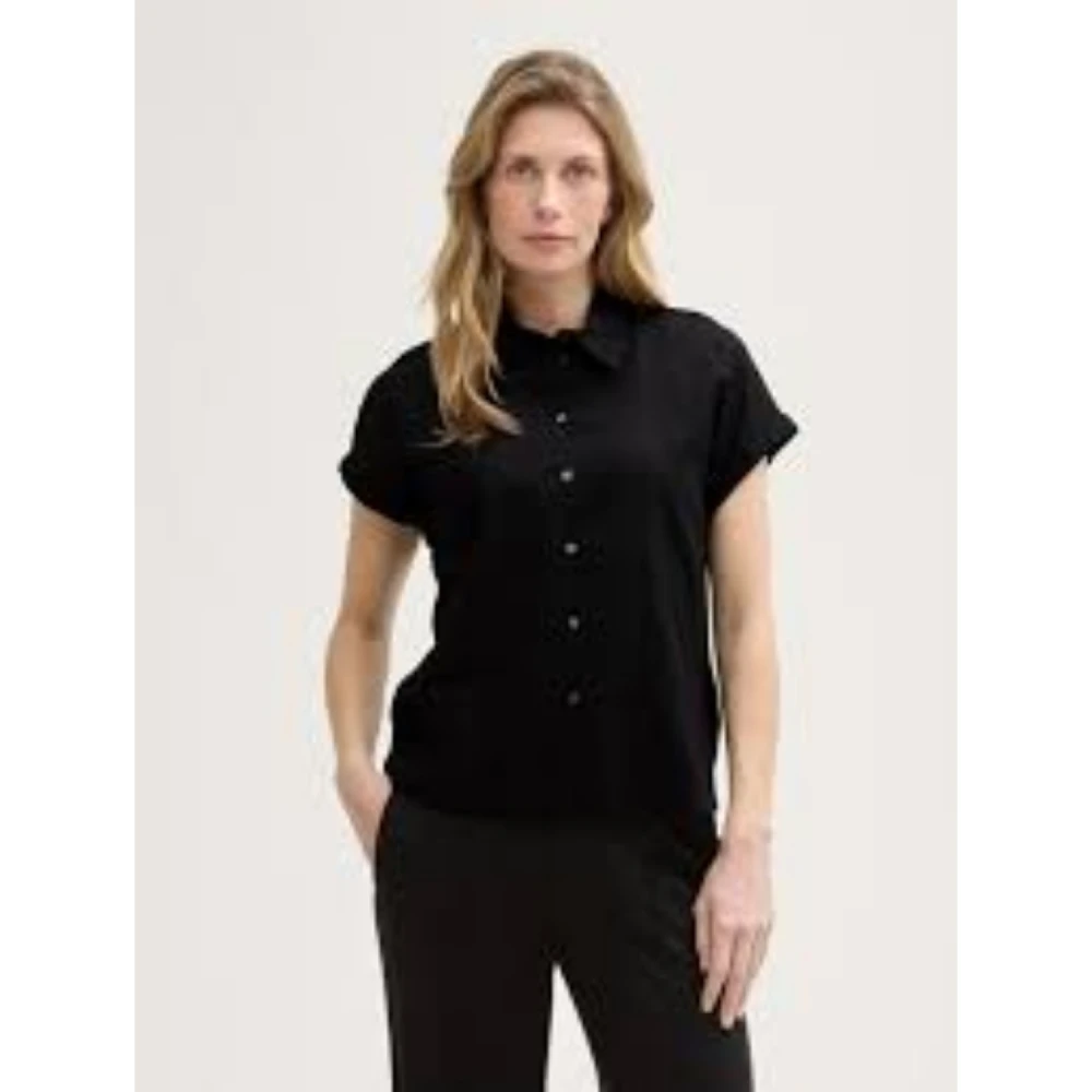 TOM TAILOR 1046207 Γυναικείο Πουκάμισο Blouse Shortsleeve With Linen Tom Tailor.