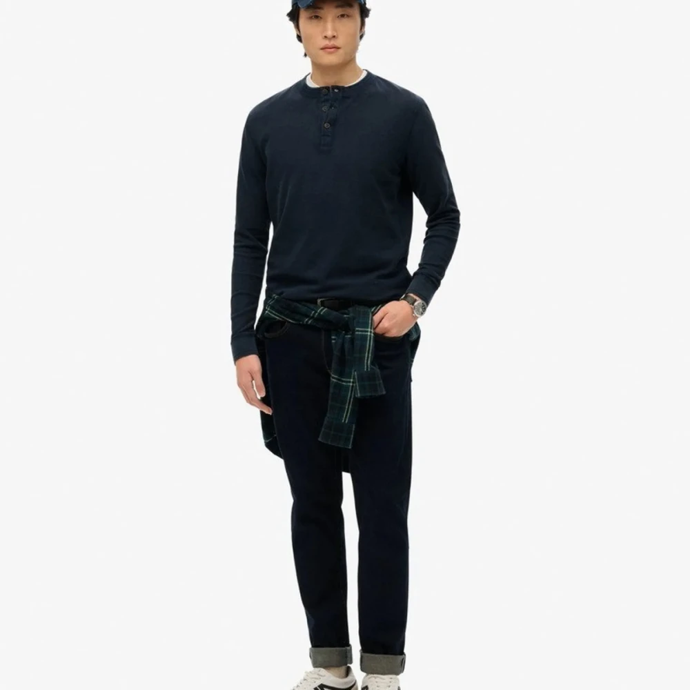 SUPERDRY M6010829A Αντρική Μπλούζα OVIN LW TEXTURED GRANDAD TOP.