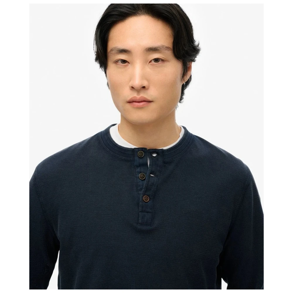 SUPERDRY M6010829A Αντρική Μπλούζα OVIN LW TEXTURED GRANDAD TOP.