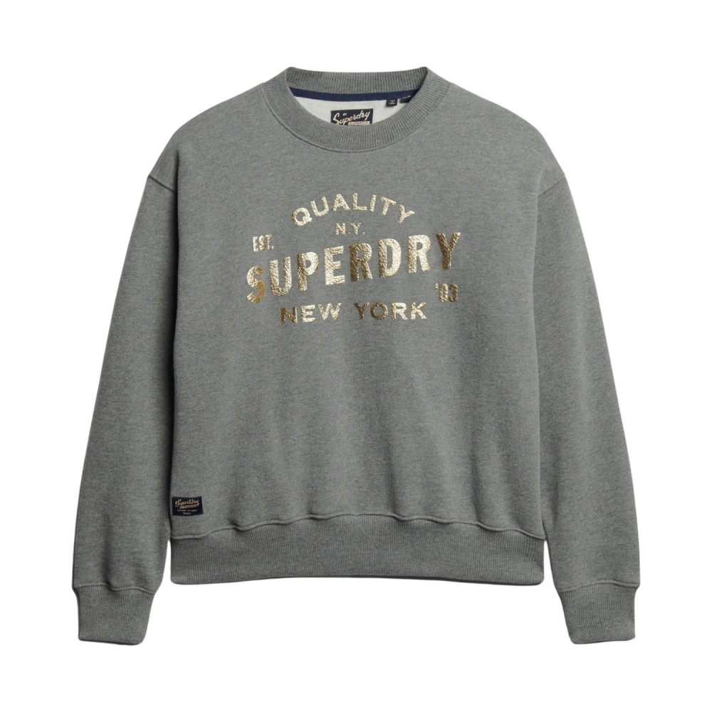 SUPERDRY W2011991A Γυναικείο Φούτερ LUXE METALLIC LOGO SWEATSHIRT.