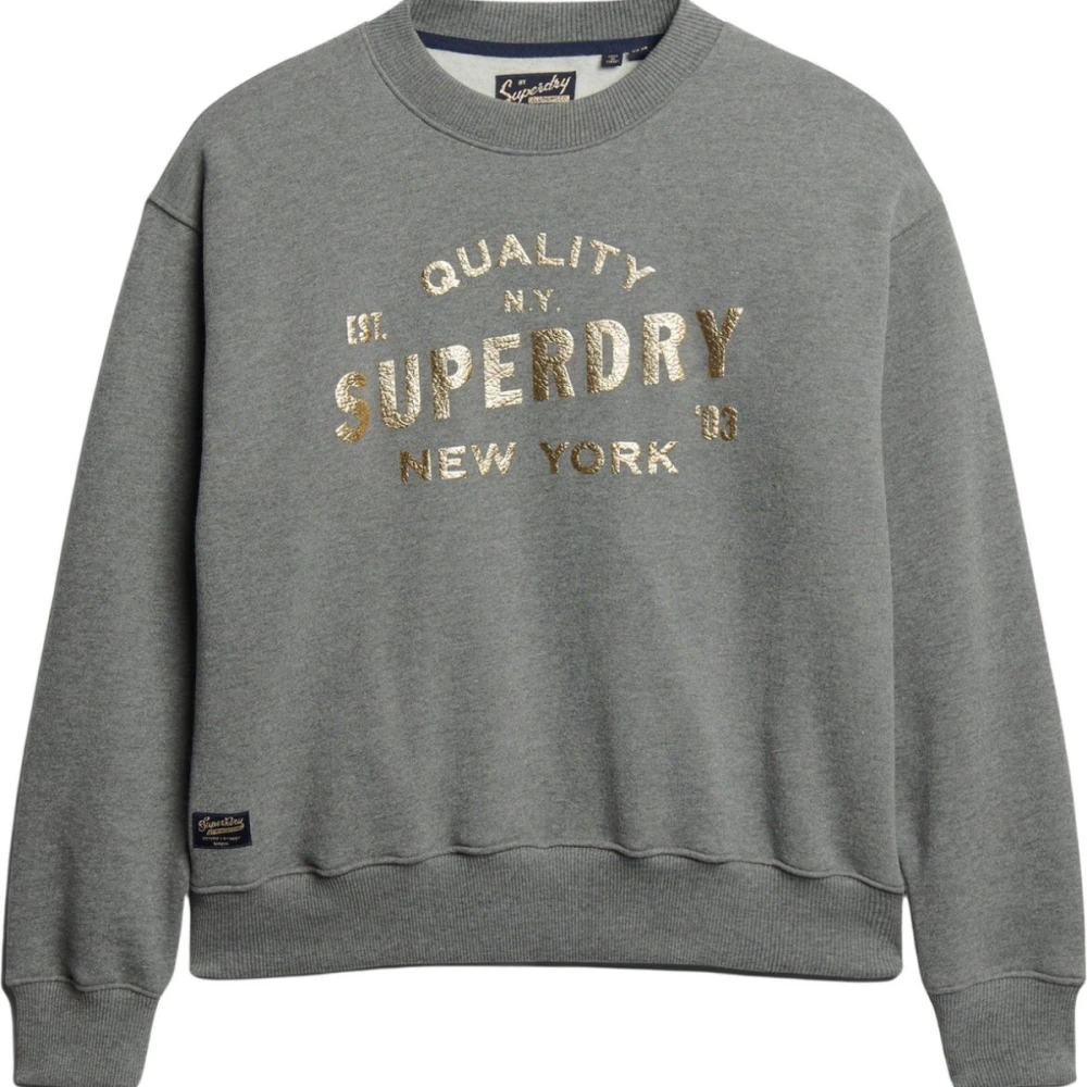 SUPERDRY W2011991A Γυναικείο Φούτερ LUXE METALLIC LOGO SWEATSHIRT.
