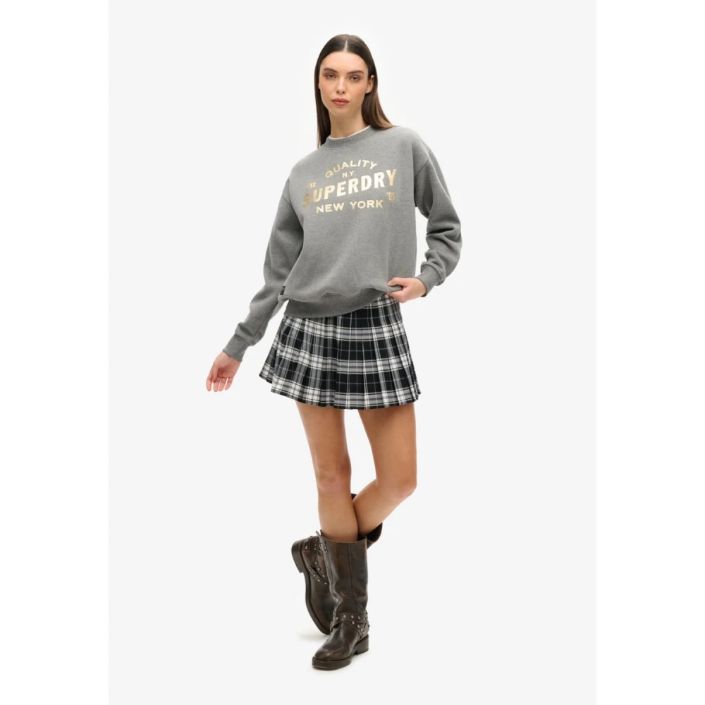 SUPERDRY W2011991A Γυναικείο Φούτερ LUXE METALLIC LOGO SWEATSHIRT.