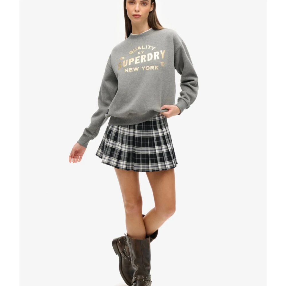 SUPERDRY W2011991A Γυναικείο Φούτερ LUXE METALLIC LOGO SWEATSHIRT.