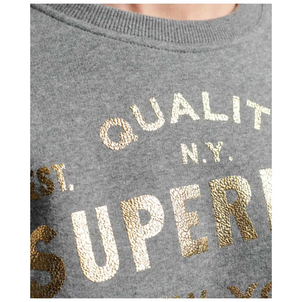 SUPERDRY W2011991A Γυναικείο Φούτερ LUXE METALLIC LOGO SWEATSHIRT.