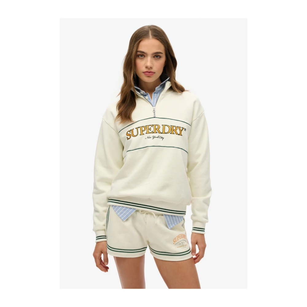 SUPERDRY W2012253A Γυναικείο Φούτερ COUNTRY CLUB LOOSE HALF ZIP.