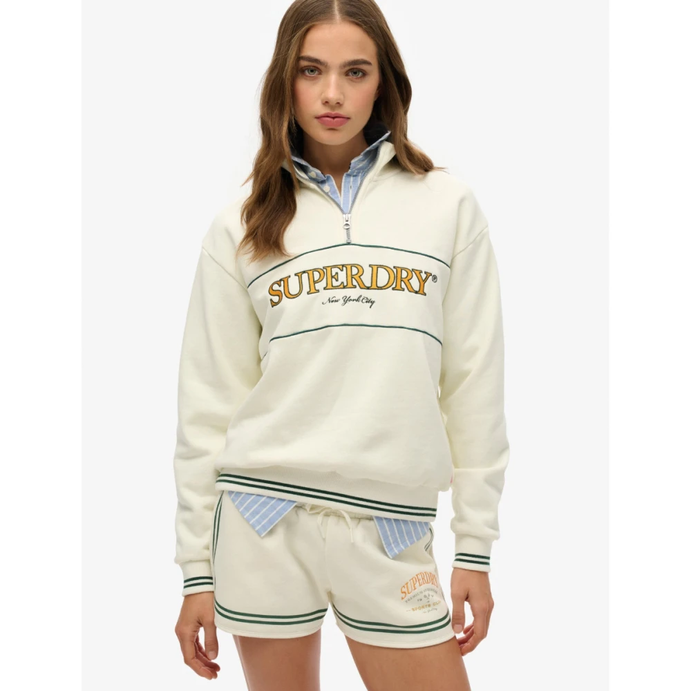 SUPERDRY W2012253A Γυναικείο Φούτερ COUNTRY CLUB LOOSE HALF ZIP.