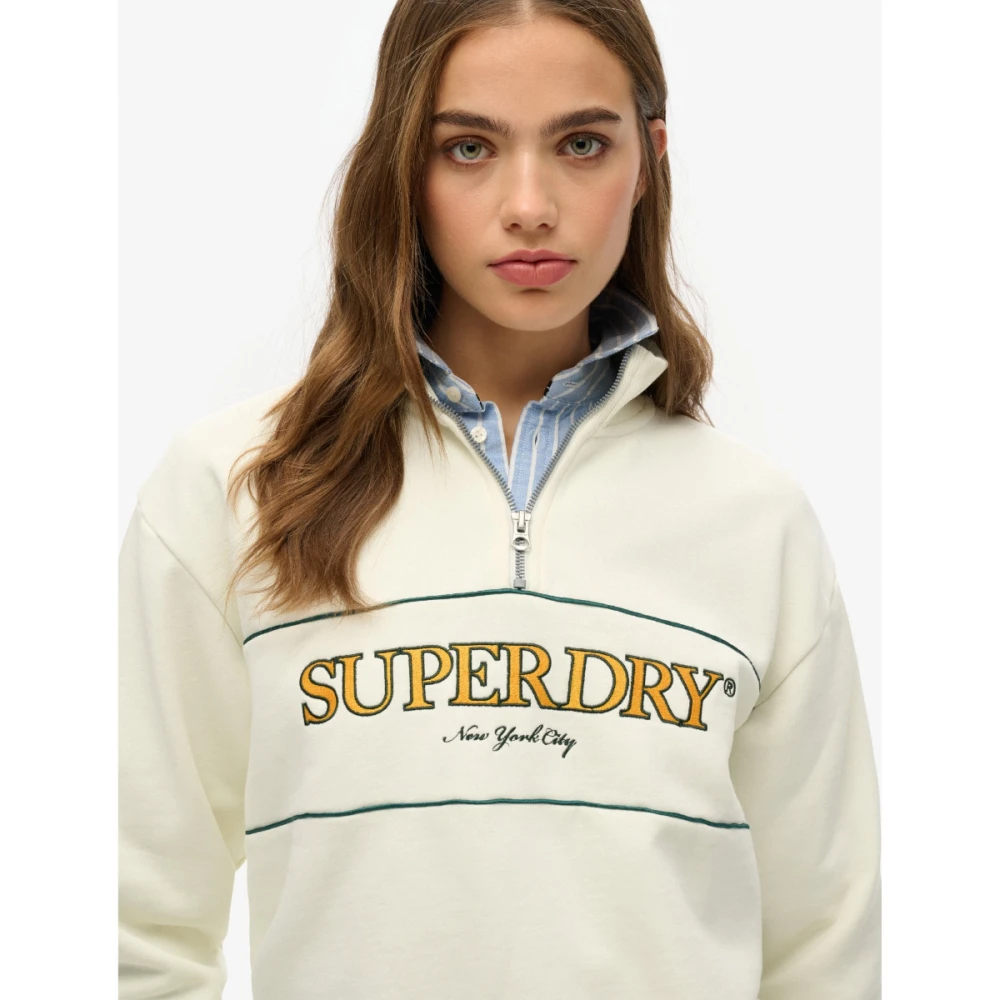 SUPERDRY W2012253A Γυναικείο Φούτερ COUNTRY CLUB LOOSE HALF ZIP.