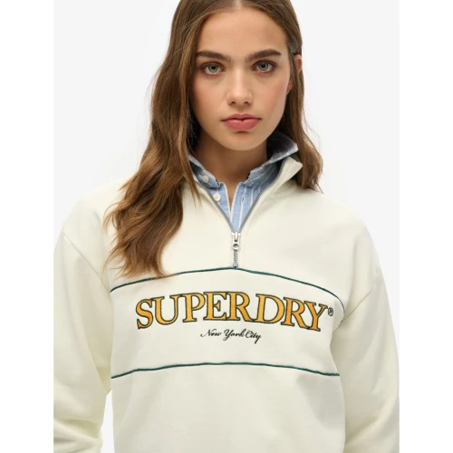 SUPERDRY W2012253A Γυναικείο Φούτερ COUNTRY CLUB LOOSE HALF ZIP.