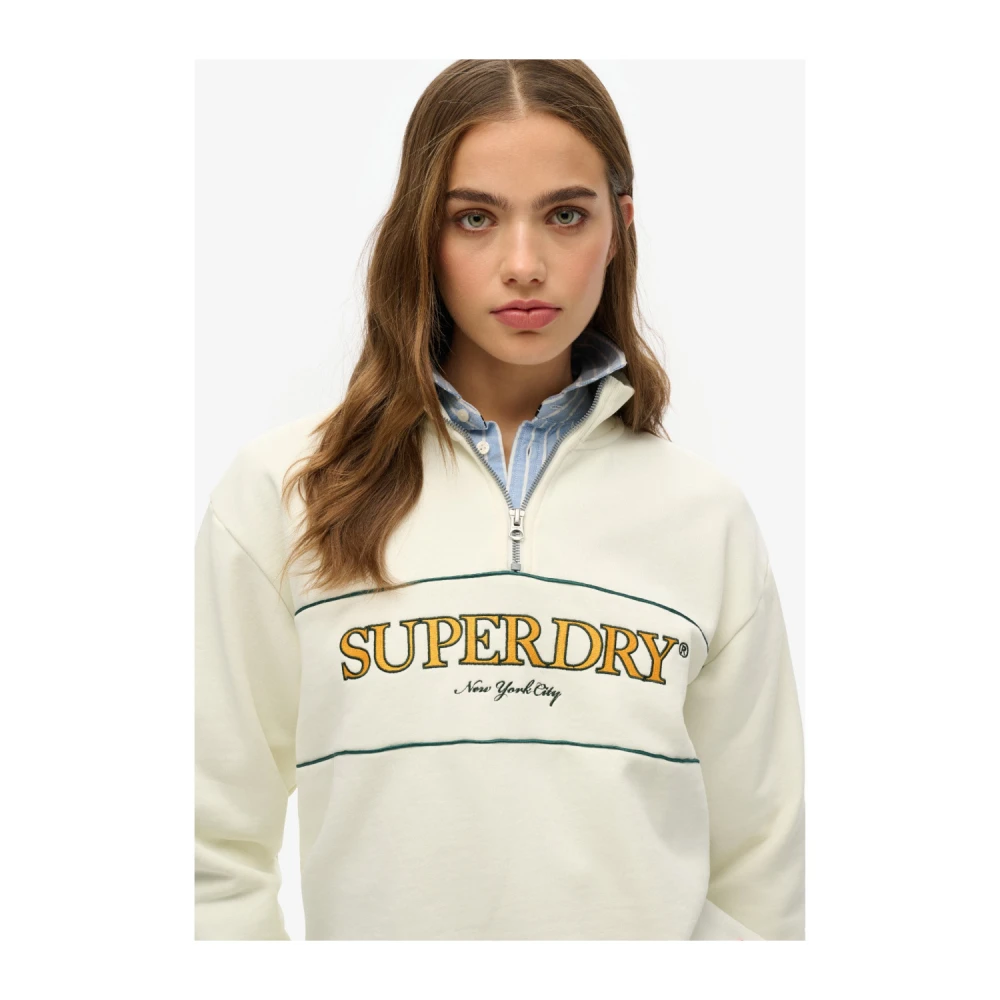 SUPERDRY W2012253A Γυναικείο Φούτερ COUNTRY CLUB LOOSE HALF ZIP.