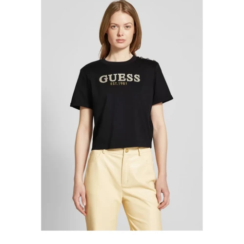 GUESS Γυναικεία Μπλούζα CROPPED WASHED LOGO TEE