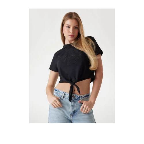 GUESS Γυναικεία Μπλούζα EYELET TONE ON TONE TEE