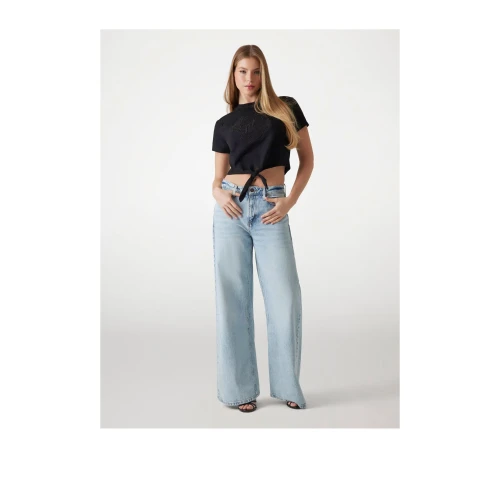 GUESS Γυναικεία Μπλούζα EYELET TONE ON TONE TEE
