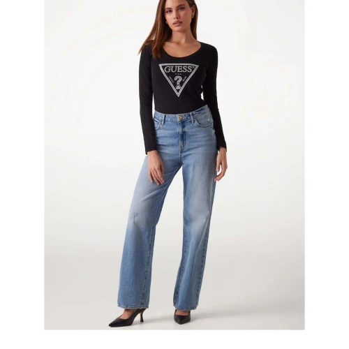 GUESS LS Γυναικεία Μπλούζα SHINY TRIANGLE TEE