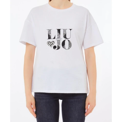 LIU JO WA5147JS923 Γυναικεία Μπλούζα WHITE T-SHIRT MODA M/C ΜΠΛ