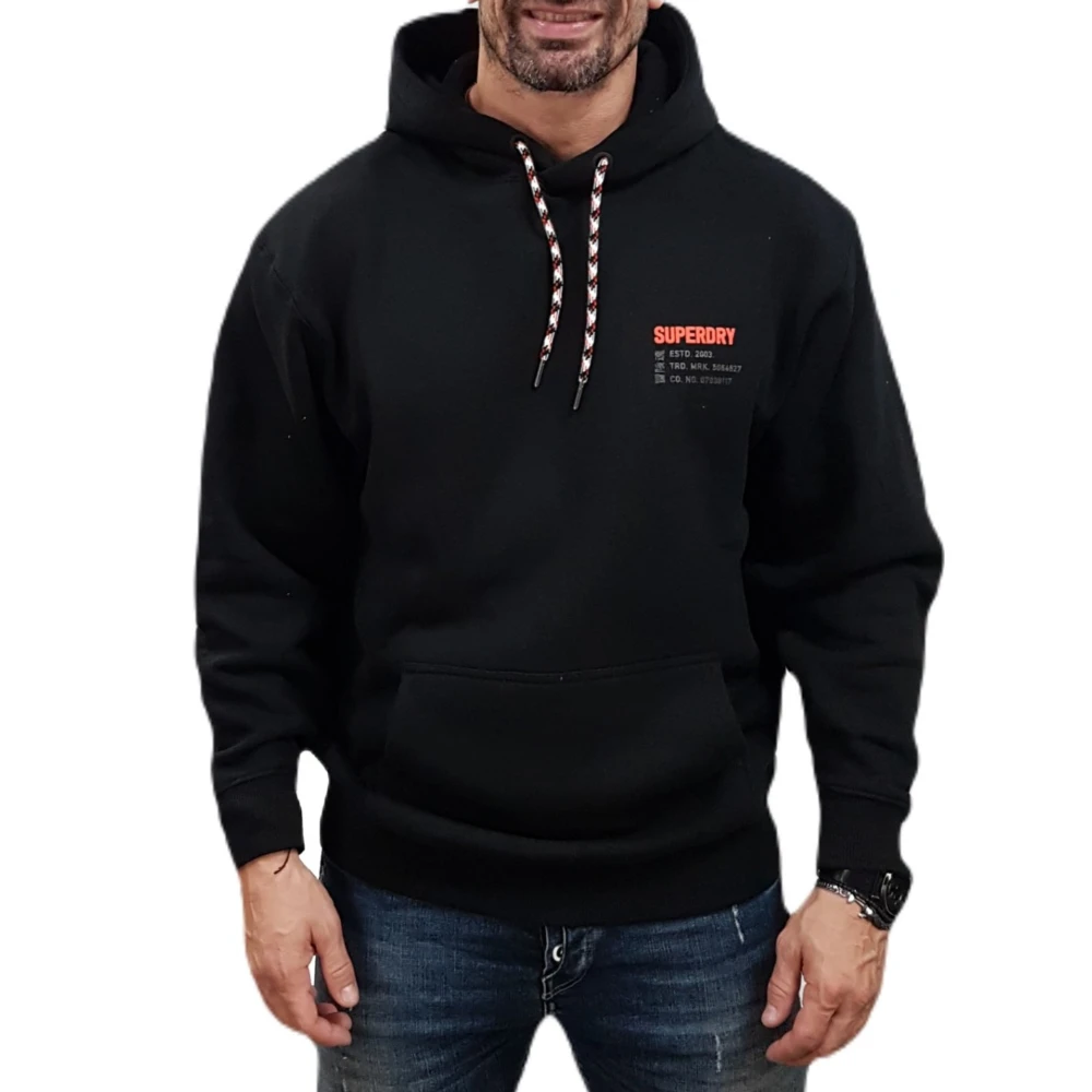 SUPERDRY Μπλούζα Φούτερ με Λογότυπο σε Χαλαρή Γραμμή