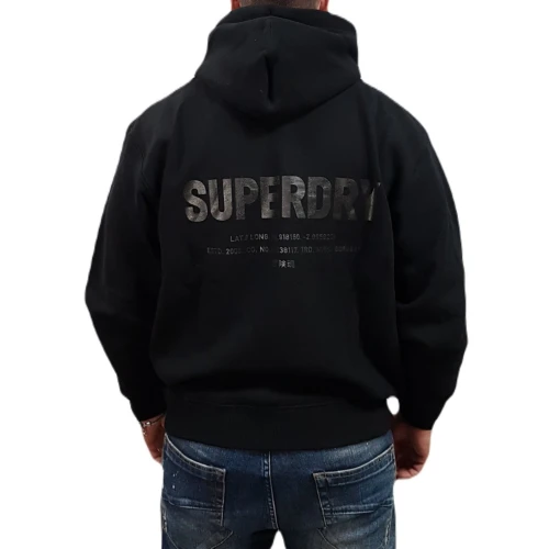 SUPERDRY Μπλούζα Φούτερ με Λογότυπο σε Χαλαρή Γραμμή