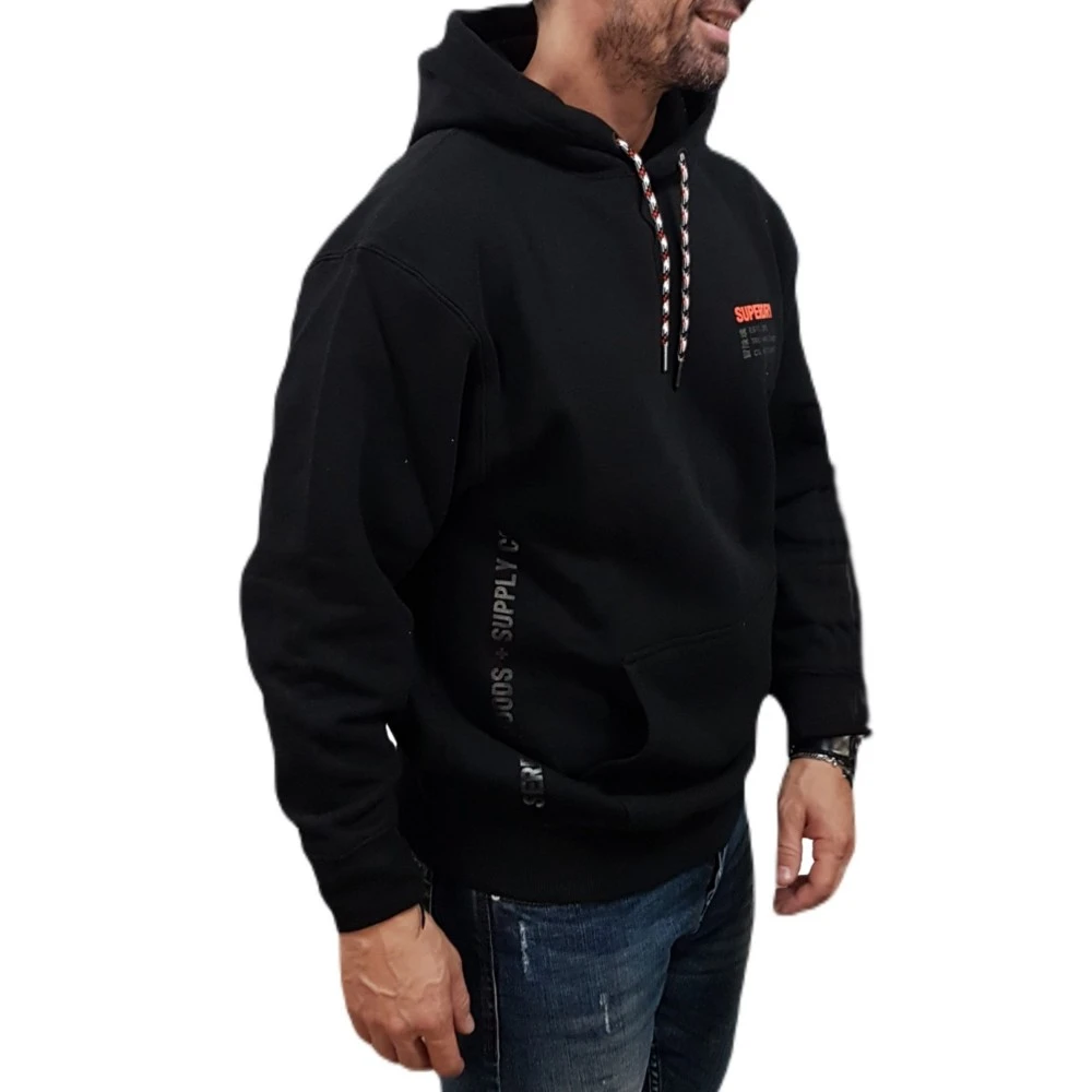 SUPERDRY Μπλούζα Φούτερ με Λογότυπο σε Χαλαρή Γραμμή