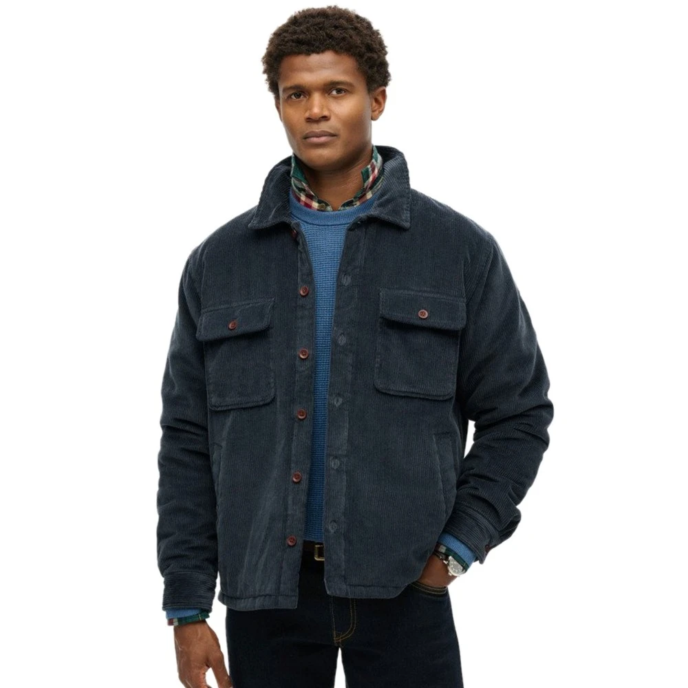 SUPERDRY OVIN SURPLUS CORD QUILT OVERSHIRT με σχέδιο από κορδόνι και πλούσια υφή