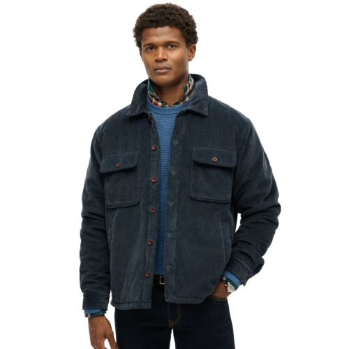 SUPERDRY OVIN SURPLUS CORD QUILT OVERSHIRT με σχέδιο από κορδόνι και πλούσια υφή