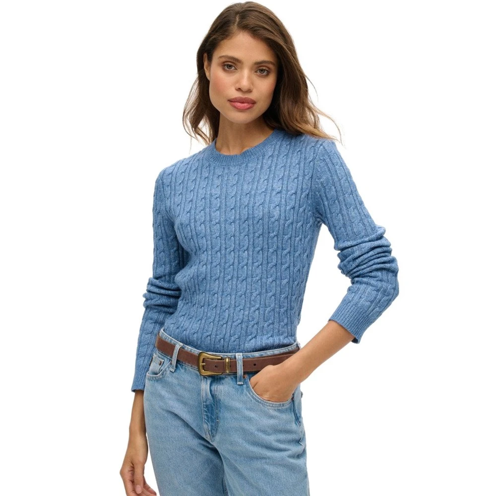 SUPERDRY Πλεκτό Μπλουζάκι Crew Neck W6110565A D2 OVIN Fitted Cable Jumper