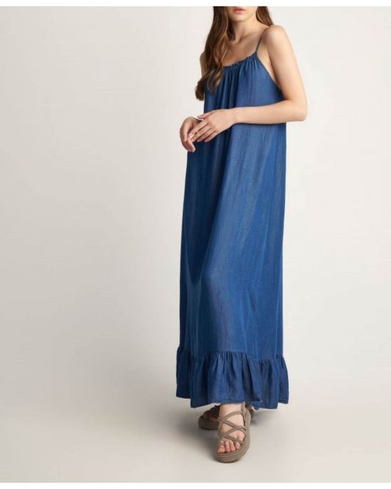 Φόρεμα τιραντάκι με βολάν Blue 9917965 Attrativo