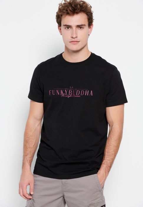 FBM007-023-04 Βαμβακερό t-shirt με Funky Buddha τύπωμα Funky Buddha