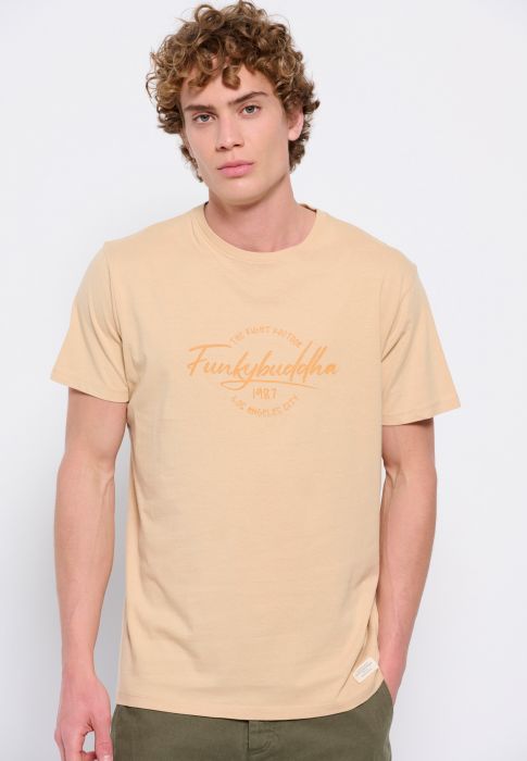 FBM007-025-04 T-shirt με branded τύπωμα σε vintage look Funky Buddha