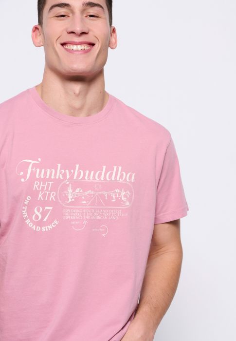 FBM007-034-04 T-shirt από οργανικό βαμβάκι με retro τύπωμα Funky Buddha