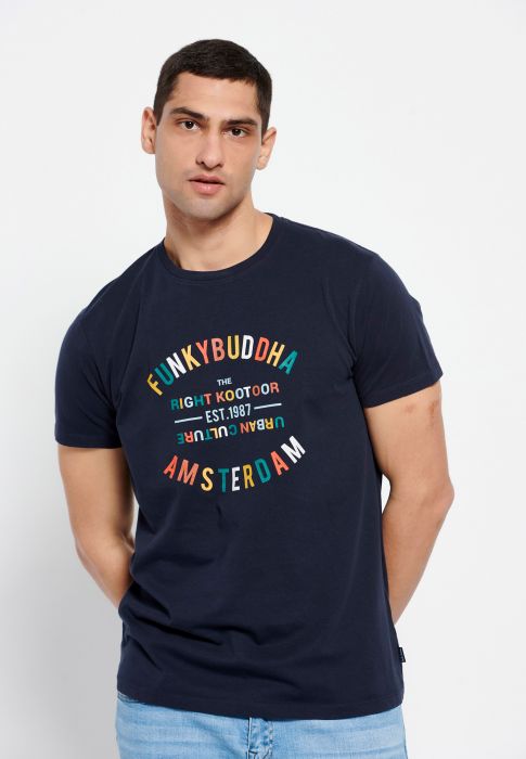FBM007-035-04 T-shirt με multicolor τύπωμα κειμένου Funky Buddha