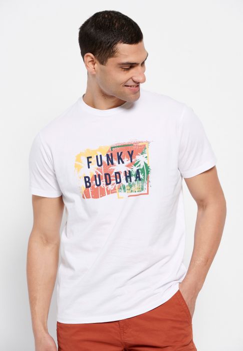 FBM007-047-04 T-shirt από οργανικό βαμβάκι με brushed τύπωμα Funky Buddha