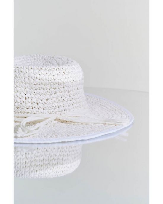Καπέλο ψάθινο με γείσο White ALE