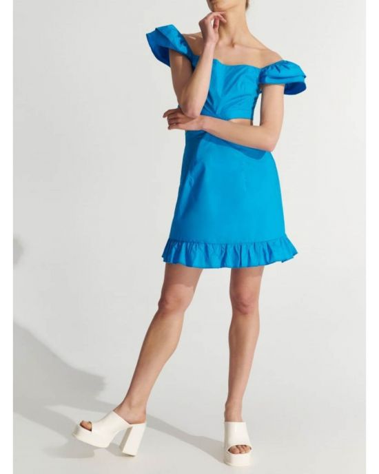 Φόρεμα κοντό με cut-out Turquoise ALE