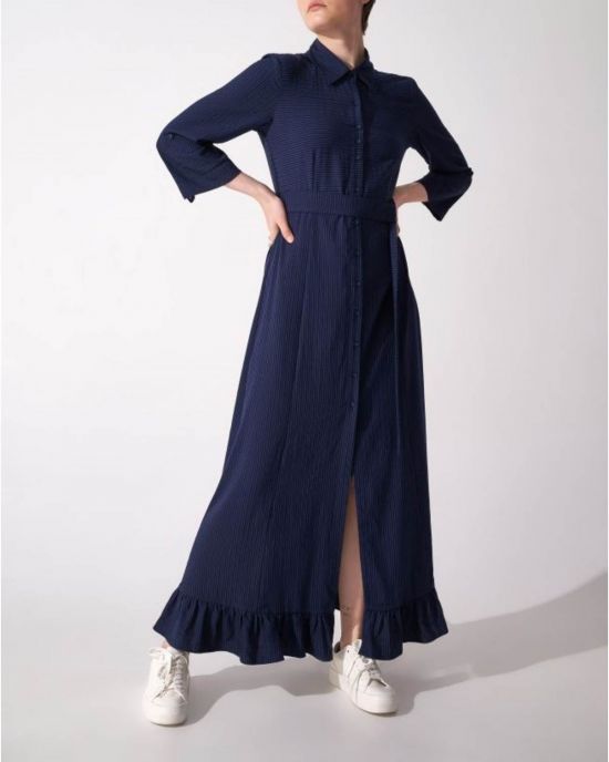 Φόρεμα μακρύ σεμιζιέ ριγέ Blue ALE