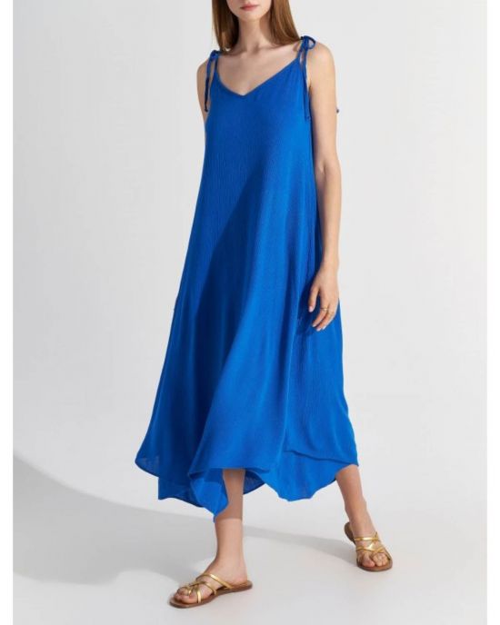 Φόρεμα μακρύ με lurex Royal Blue ALE