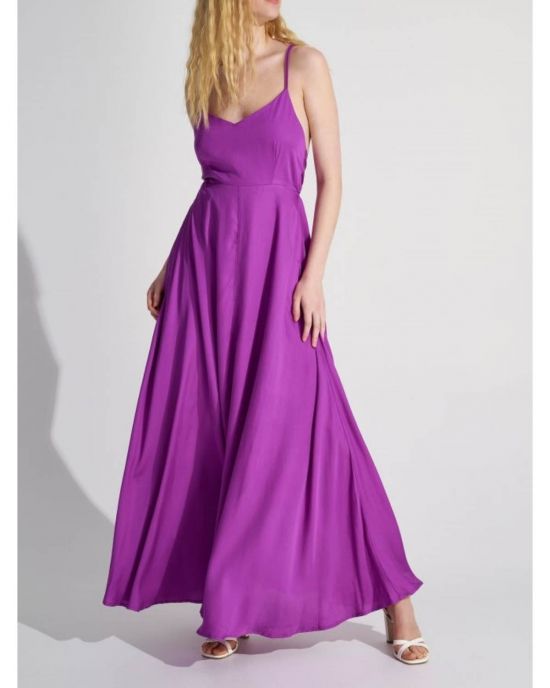 Φόρεμα με τιράντες formal Purple ALE