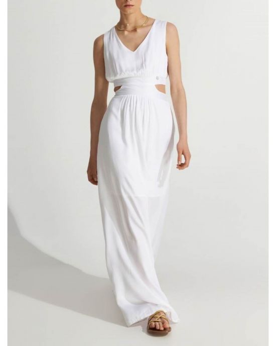 Φόρεμα μακρύ με cut out White ALE