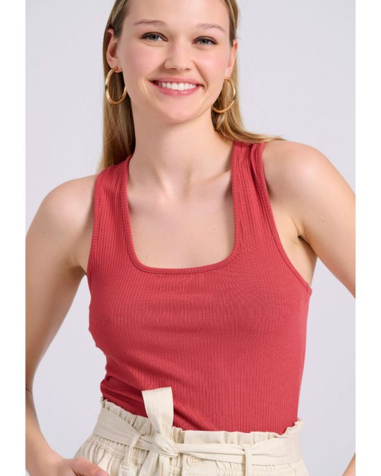 Γυναικείο Tank Top Σε Rib Ύφανση FBL009-101-17