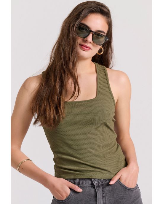 Γυναικείο Tank Top Σε Rib Ύφανση FBL009-101-17