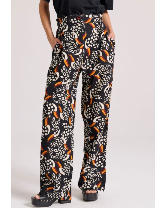 Γυναικεία Wide Leg Παντελόνα FBL009-121-02