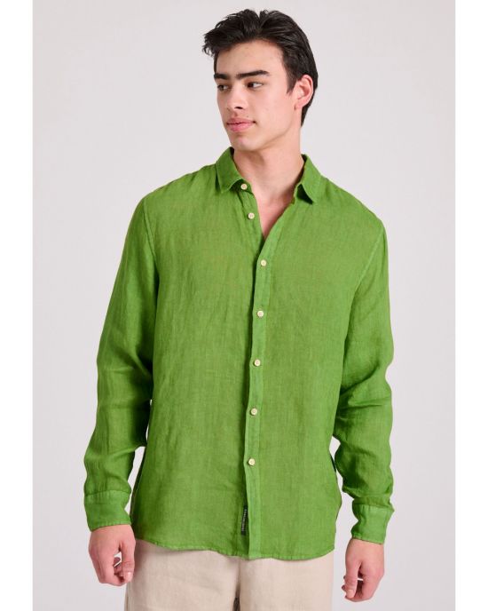 Ανδρικό Garment Dyed Λινό Πουκάμισο FBM009-001-05