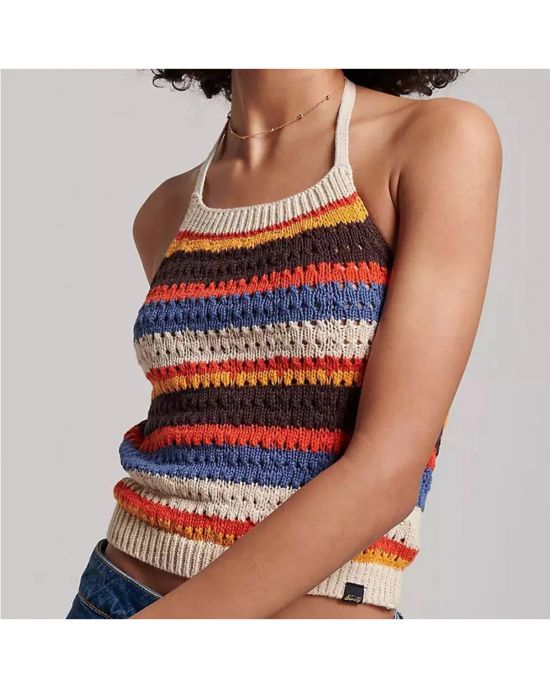 Γυναικεία Μπλούζα Vintage Crochet Halter W6011572A