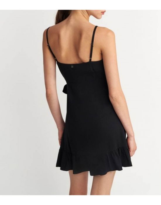 Φόρεμα κοντό με βολάν Black 91349779 Attrativo