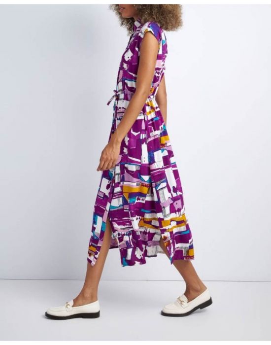 Φόρεμα μακρύ με πολύχρωμα prints Multicolor 9917199 Attrativo