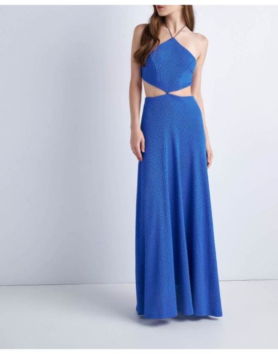 Φόρεμα μακρύ με cut-out Royal Blue 91064757 Attrativo