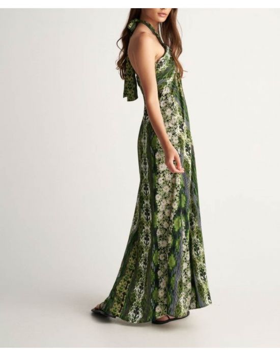 Φόρεμα μακρύ με prints Grass 91238818 Attrativo