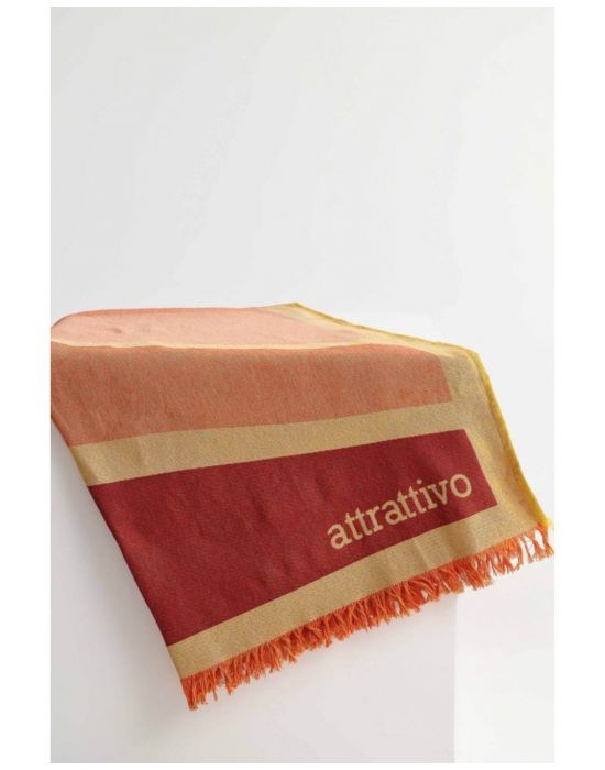 Πετσέτα θαλάσσης πολύχρωμη με κρόσια Orange 9S21528 Attrativo