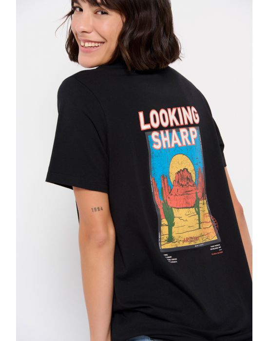 FBL007-143-04 Long fit t-shirt με τύπωμα στην πλάτη Funky Buddha