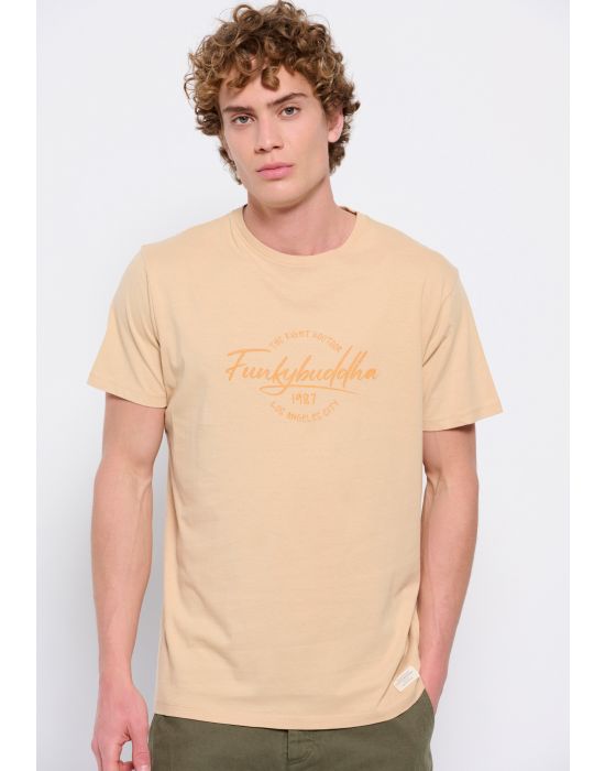 FBM007-025-04 T-shirt με branded τύπωμα σε vintage look Funky Buddha